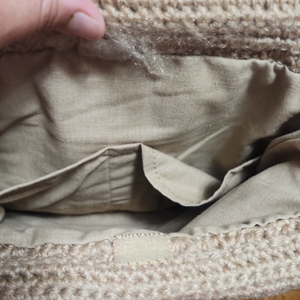 Vintage Hand Crocheted Wooden Handle Bag Coastal Grandma Boho Tote - Picture 7 of 11
